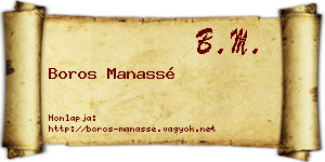Boros Manassé névjegykártya
